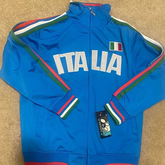 Chast Jackets & Coats Italia Track Jacket Mens Small Blue Full Zip